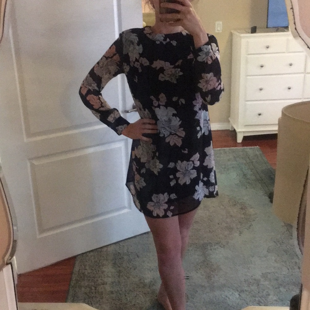 black floral party dress